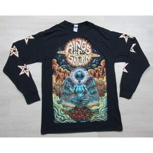 Rings Of Saturn Alien Baphomet T-Shirt (M) Deathcore Metal Band Long Sleeve